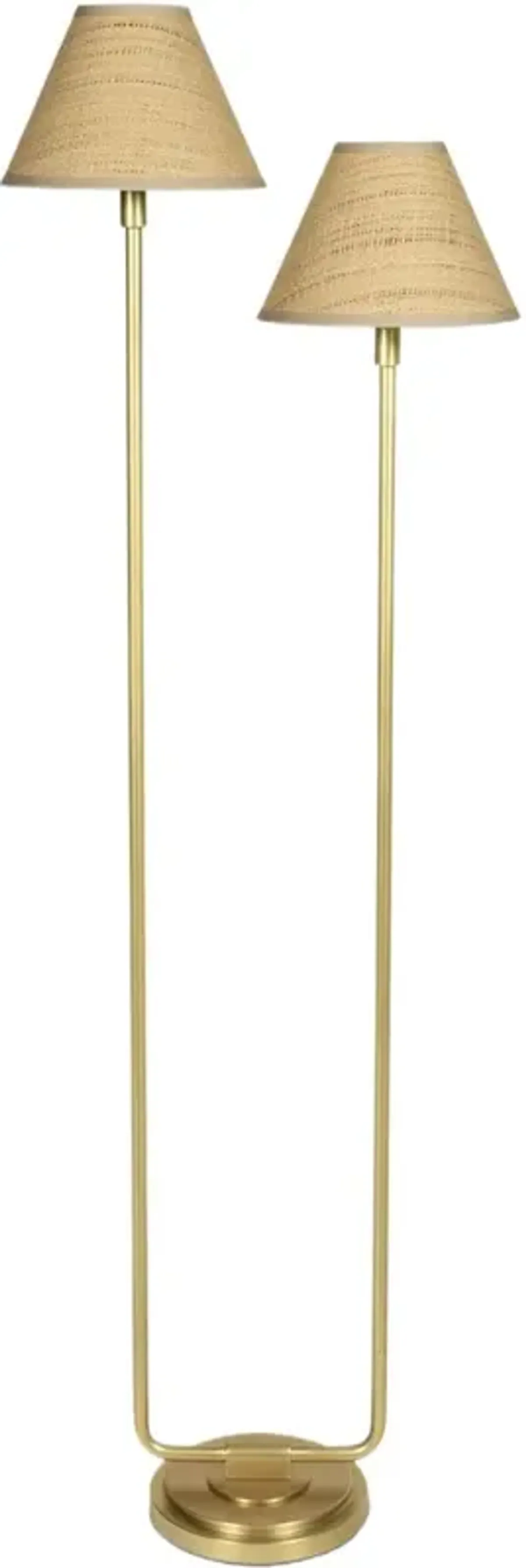 Polly 2-Light Rattan Shade Floor Lamp - Regina Andrew