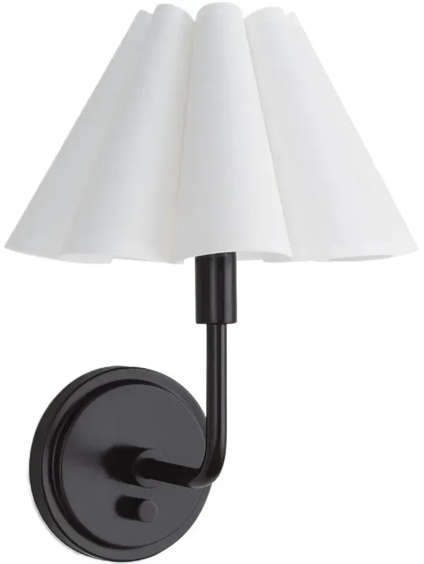 Polly Scallop Shade Single Wall Sconce - Regina Andrew - Black