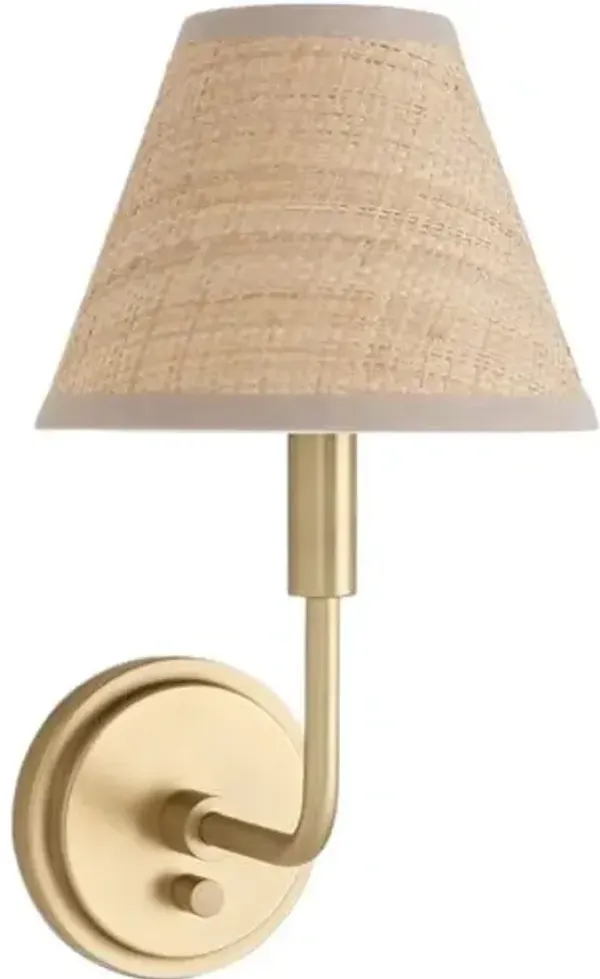 Polly Rattan Shade Single Wall Sconce - Regina Andrew - Gold