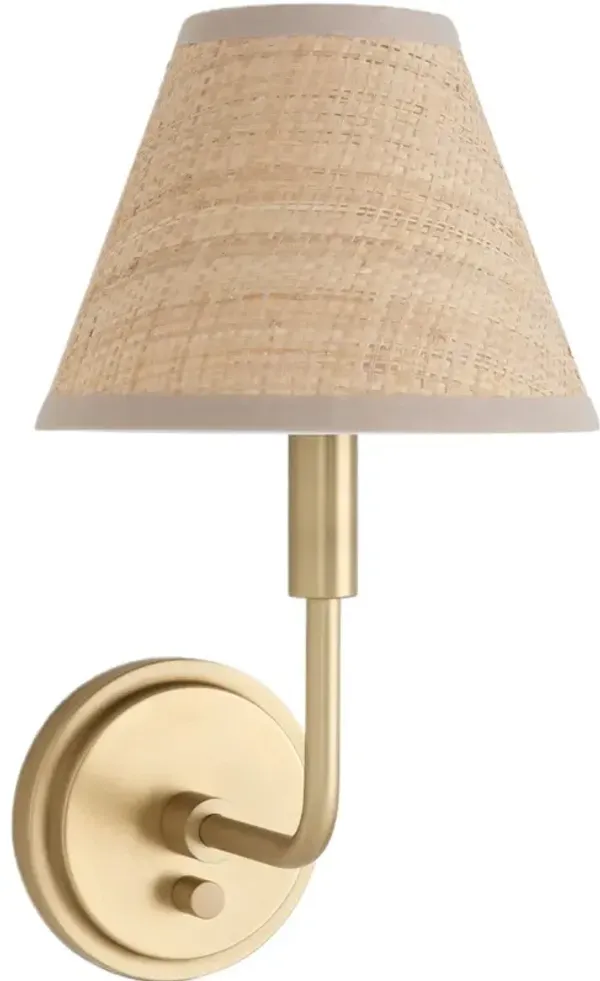 Polly Rattan Shade Single Wall Sconce - Regina Andrew - Gold