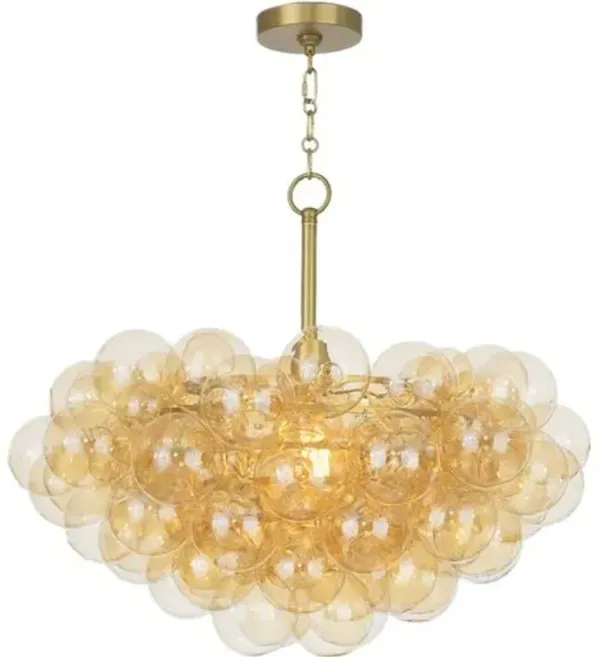 Bubbles Chandelier - Natural Brass/Amber - Regina Andrew - Gold