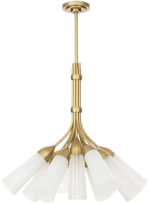 Mousseaux 9-Light Chandelier - Brass/Fluted Glass - Regina Andrew - Gold