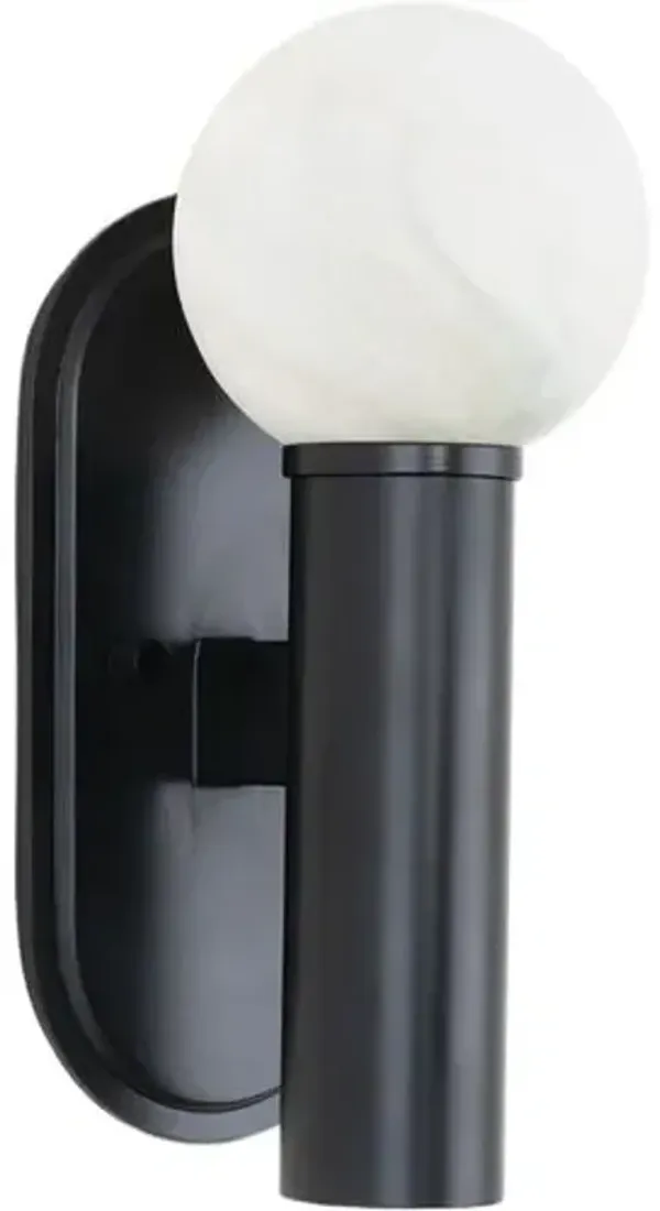 Dion Globe Outdoor Wall Sconce - Black - Regina Andrew