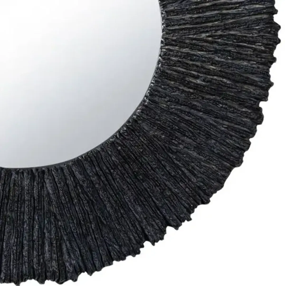 Slate Round Wall Mirror Round - Textured Black - Regina Andrew