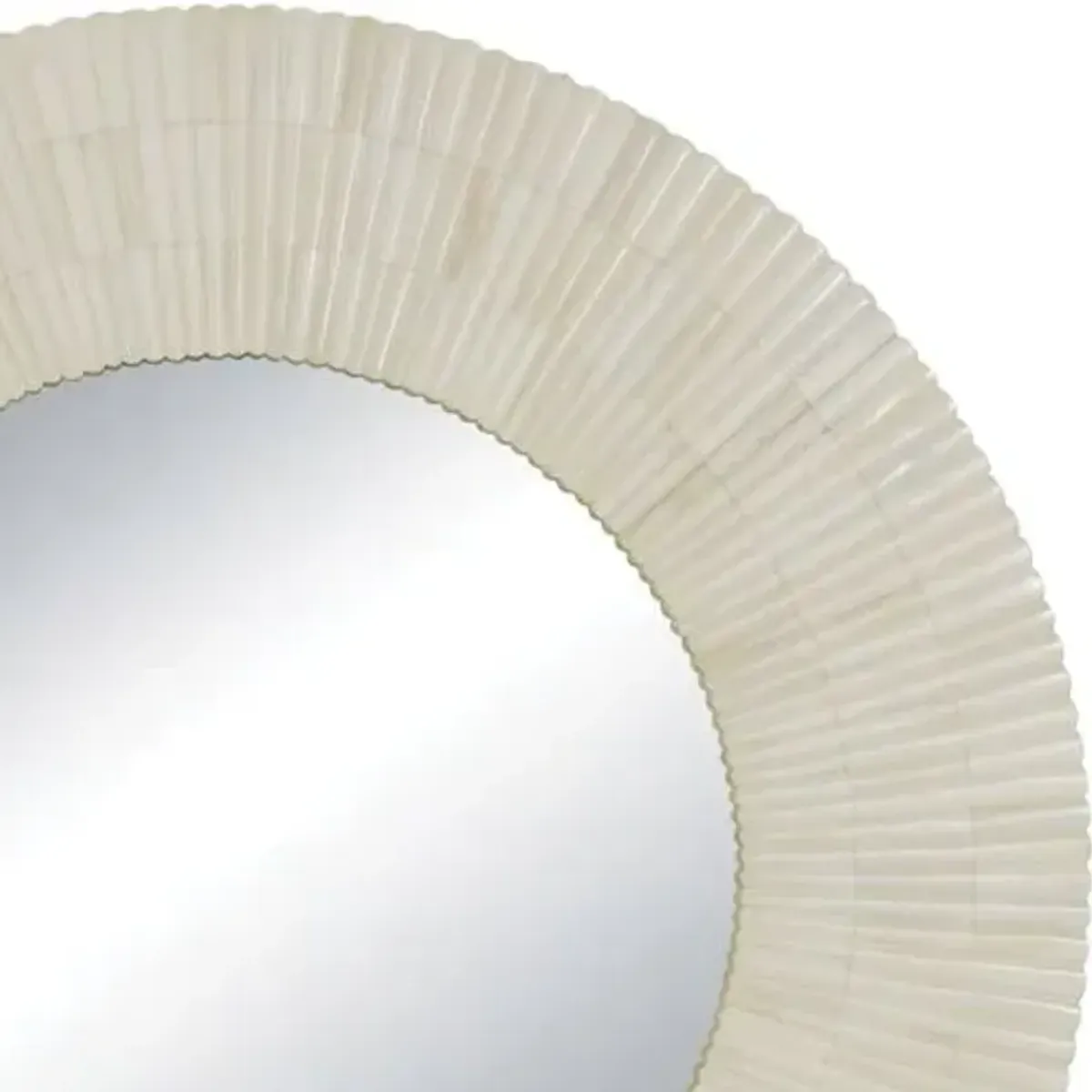 Mirabelle Bone Round Wall Mirror - Neutral - Regina Andrew