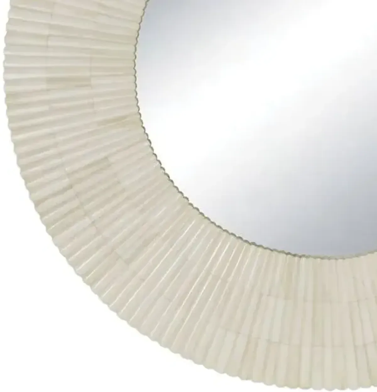 Mirabelle Bone Round Wall Mirror - Neutral - Regina Andrew