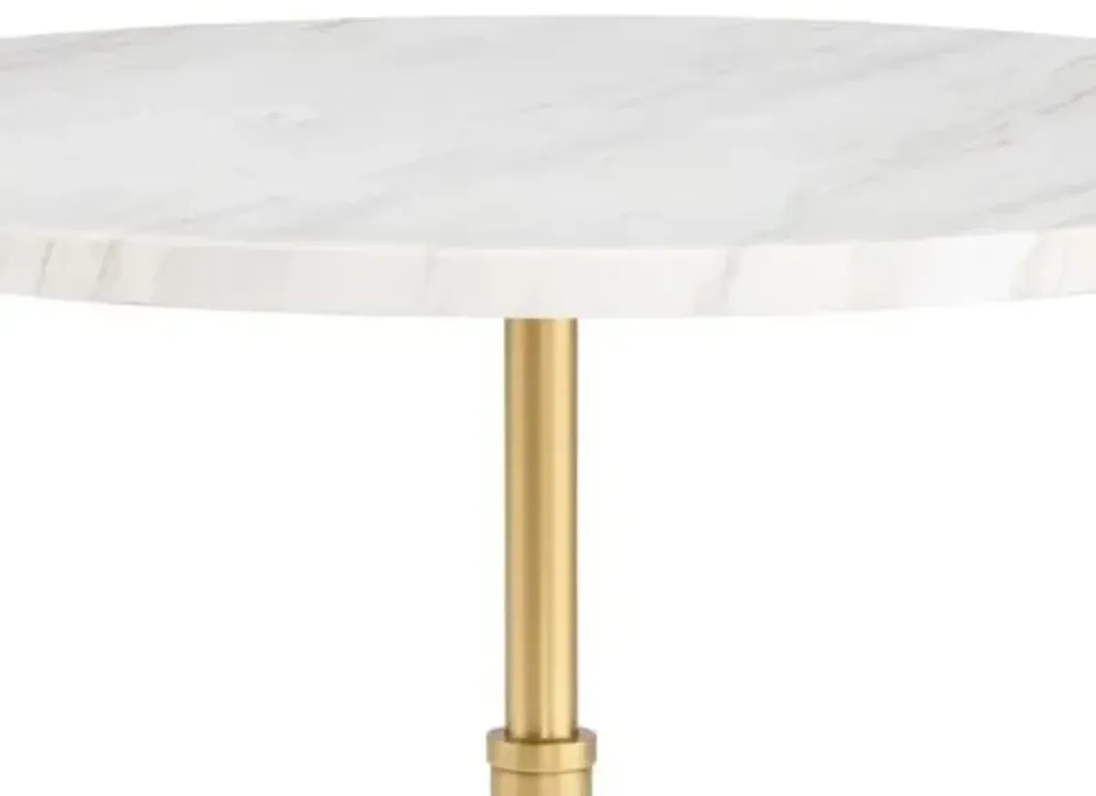 Myles Marble Top Accent Table - Regina Andrew - Gold - 24Hx24Wx24D in