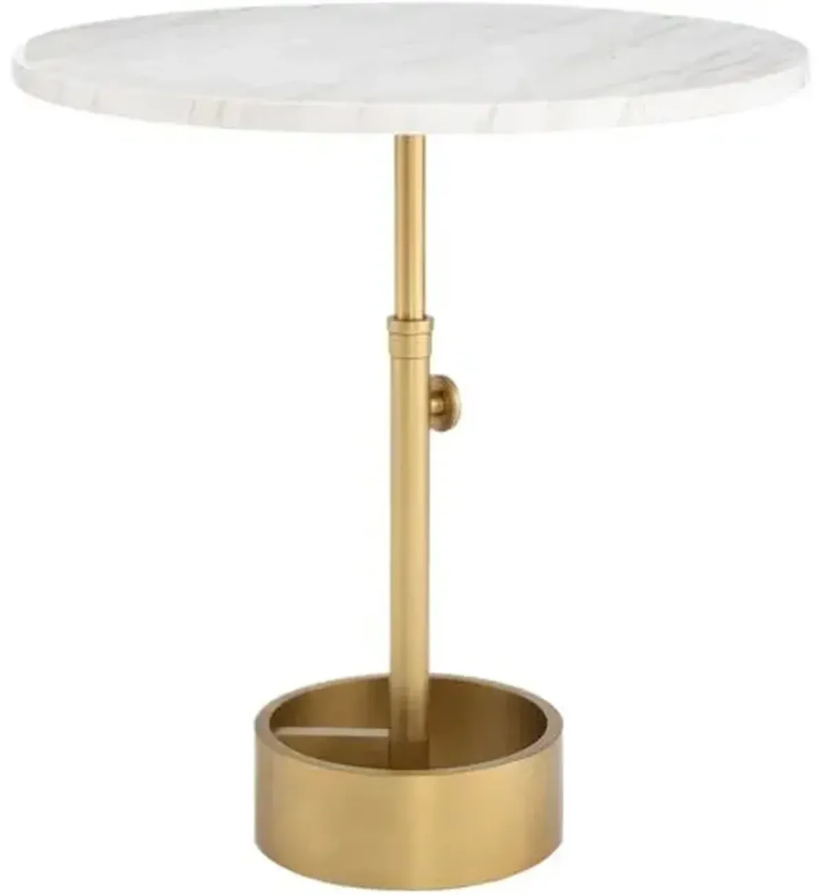 Myles Marble Top Accent Table - Regina Andrew - Gold - 24Hx24Wx24D in