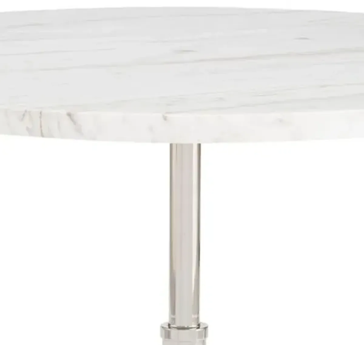 Myles Marble Top Accent Table - Regina Andrew - Silver - 24Hx24Wx24D in