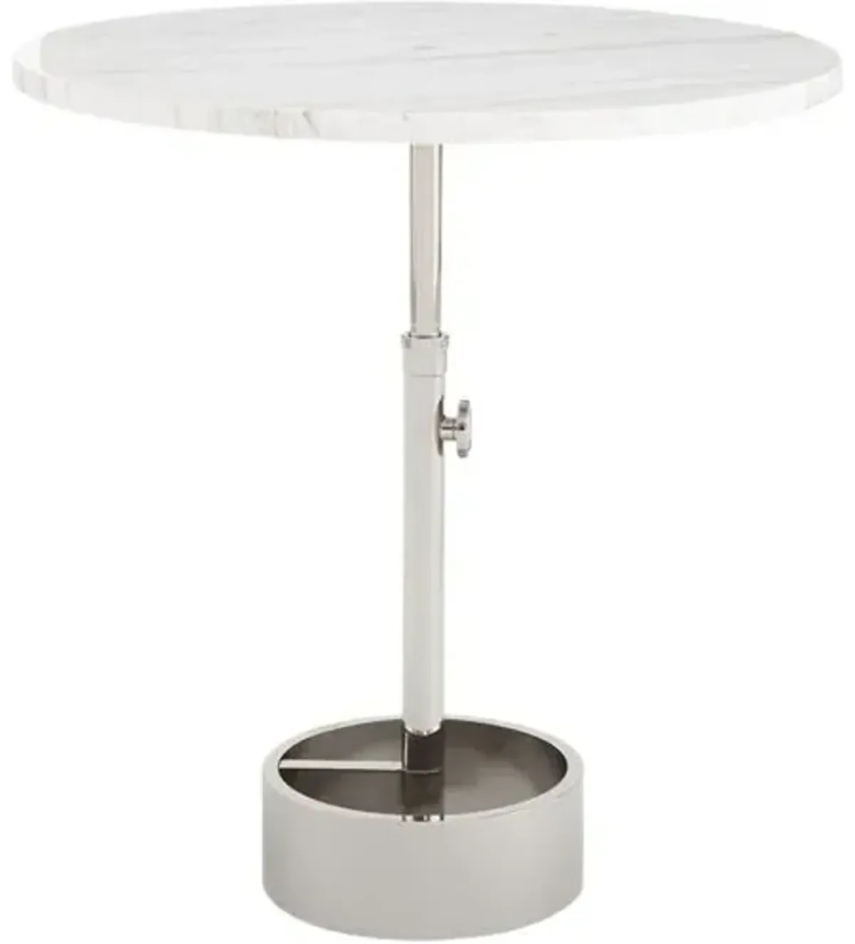 Myles Marble Top Accent Table - Regina Andrew - Silver - 24Hx24Wx24D in