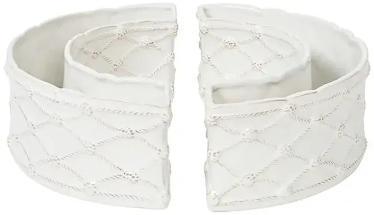 Set of 2 Berry & Thread Petite Parterre Garden Half Circle Vases - Whitewash - Juliska