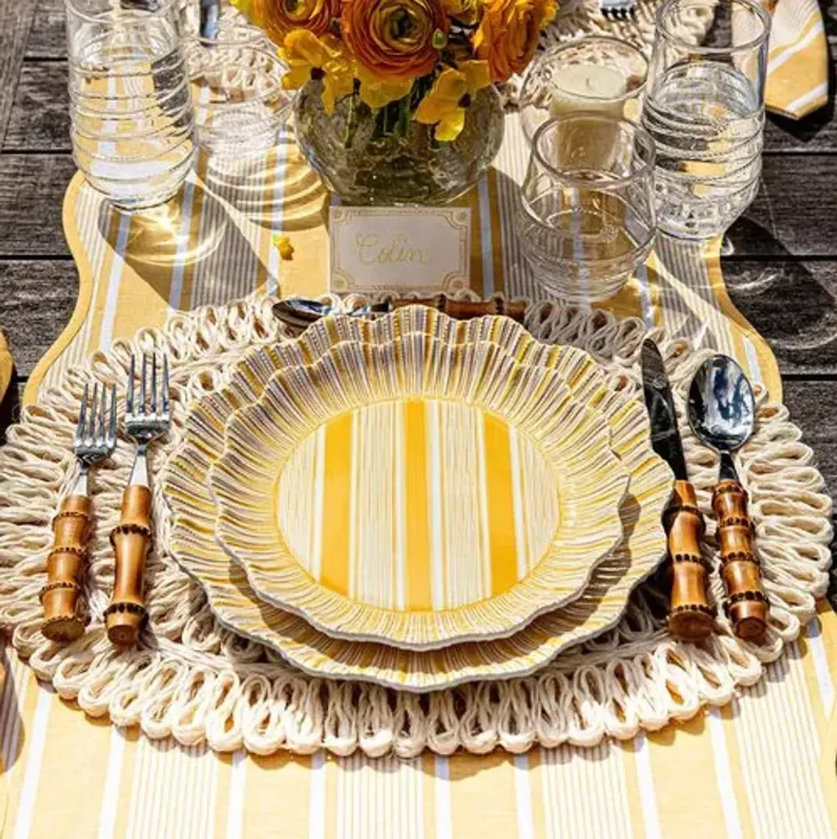 Straw Loop Oval Placemat - Juliska - White