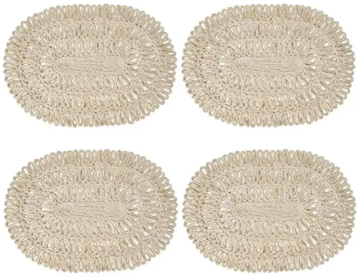 Straw Loop Oval Placemat - Juliska - White