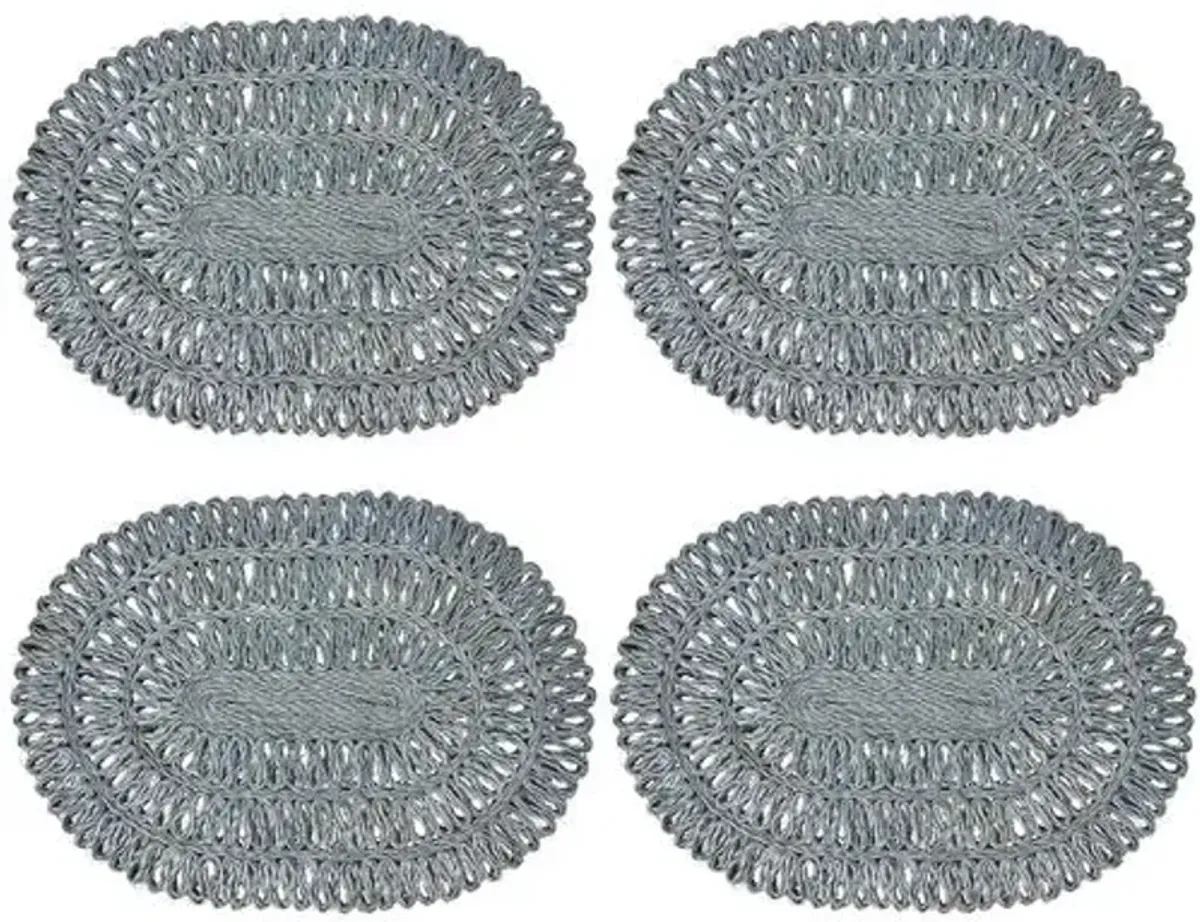 Straw Loop Oval Placemat - Juliska - Blue