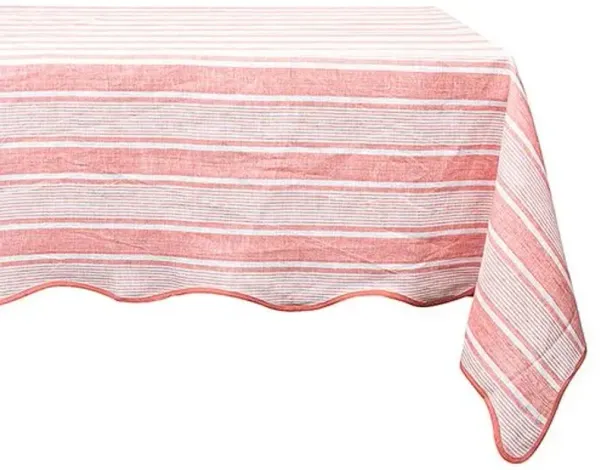 Cabana Stripe Tablecloth - 60" x 120" - Juliska - Pink