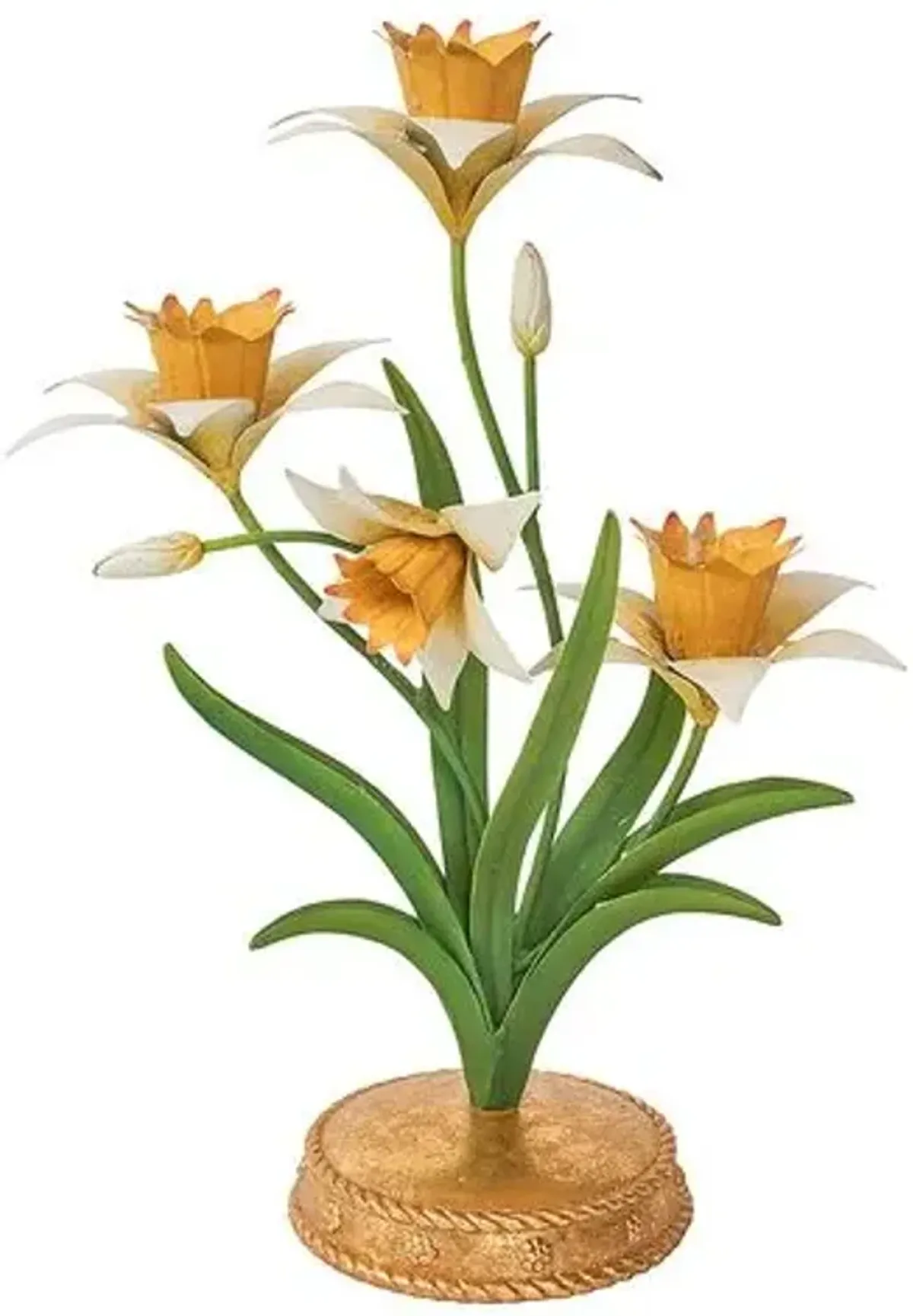 Meadow Walk Daffodil 14" Centerpiece Candelabra - Yellow - Juliska