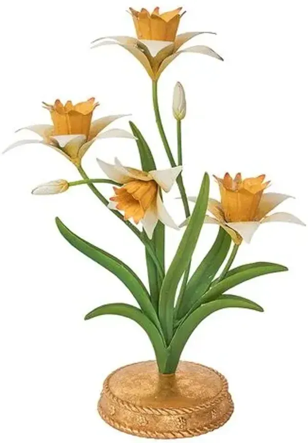 Meadow Walk Daffodil 14" Centerpiece Candelabra - Yellow - Juliska