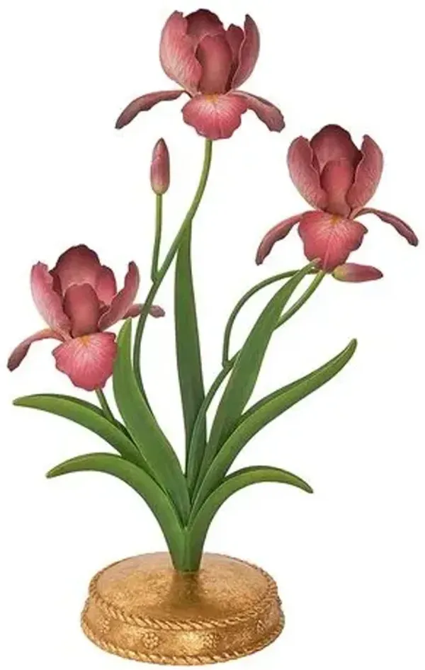 Meadow Walk Iris 14" Centerpiece Candelabra - Pink - Juliska