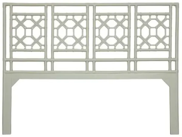 Lattice Back Rattan Headboard - Green