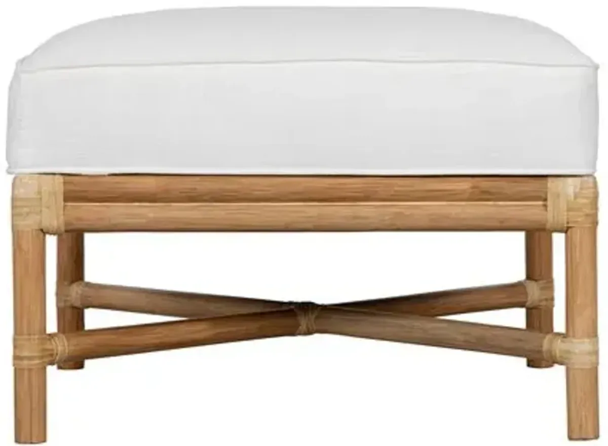 Luna Rattan Ottoman - Natural - Beige