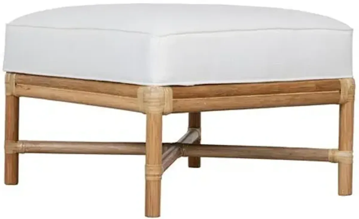 Luna Rattan Ottoman - Natural - Beige