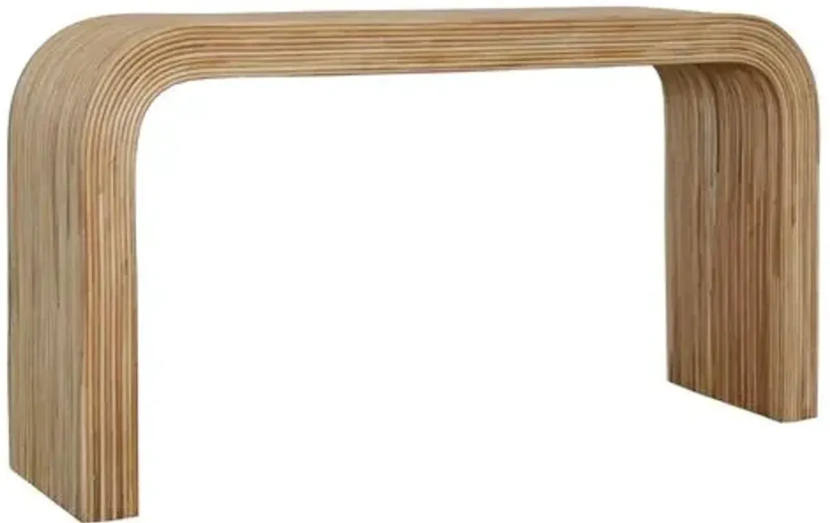 Bahia 60" Rattan Waterfall Console Table - Beige