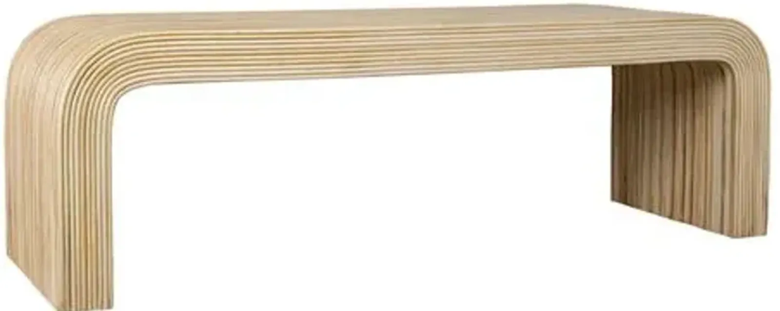 Bahia 60" Rattan Waterfall Bench - Beige