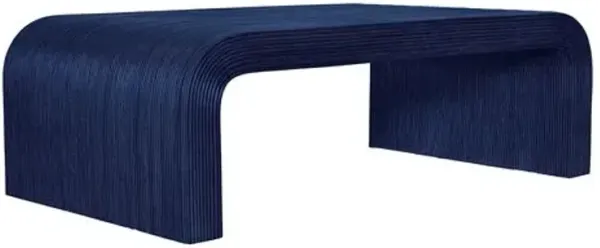 Bahia Rattan Waterfall Coffee Table - Blue