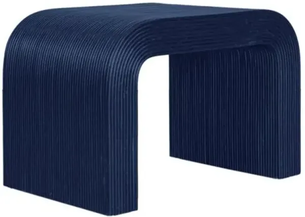 Bahia 28" Rattan Waterfall Bench - Blue