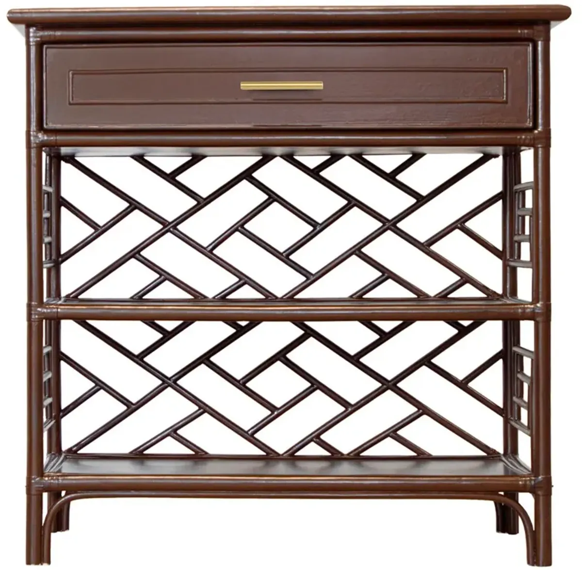 Chippendale Rattan End Table