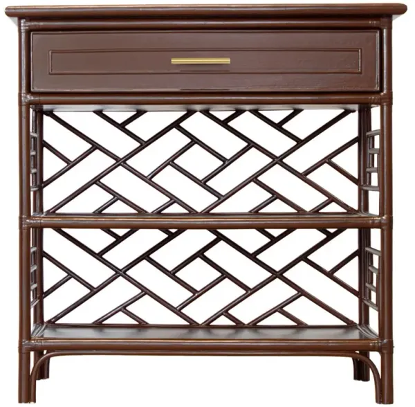 Chippendale Rattan End Table