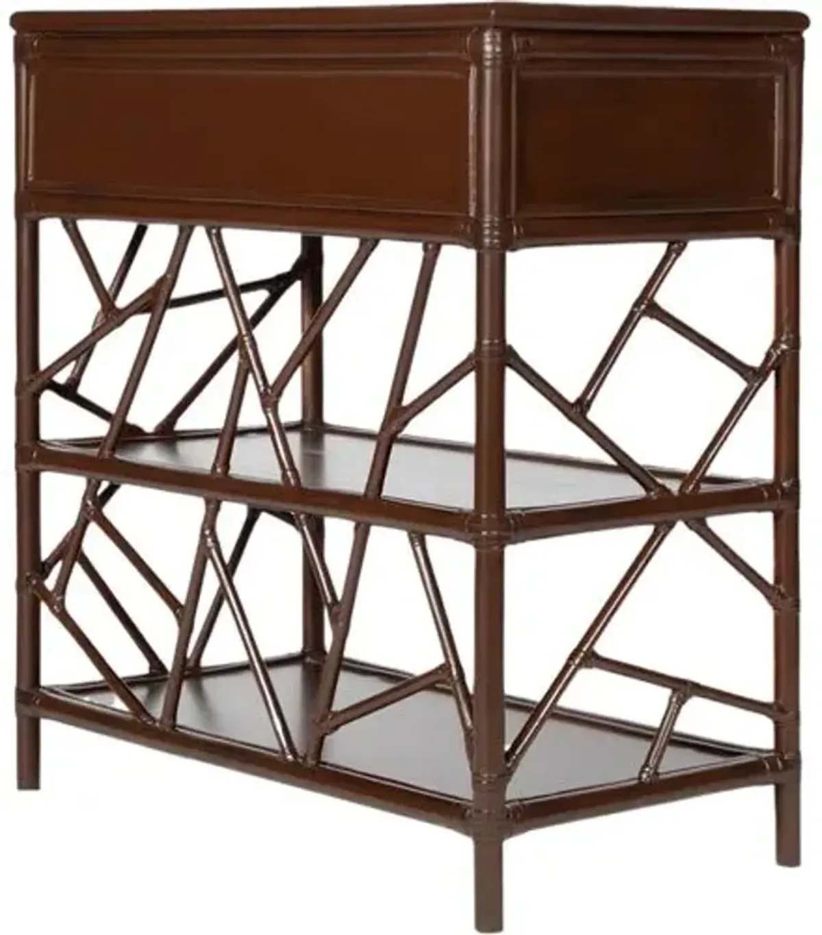 Tiffany Rattan End Table - Brown