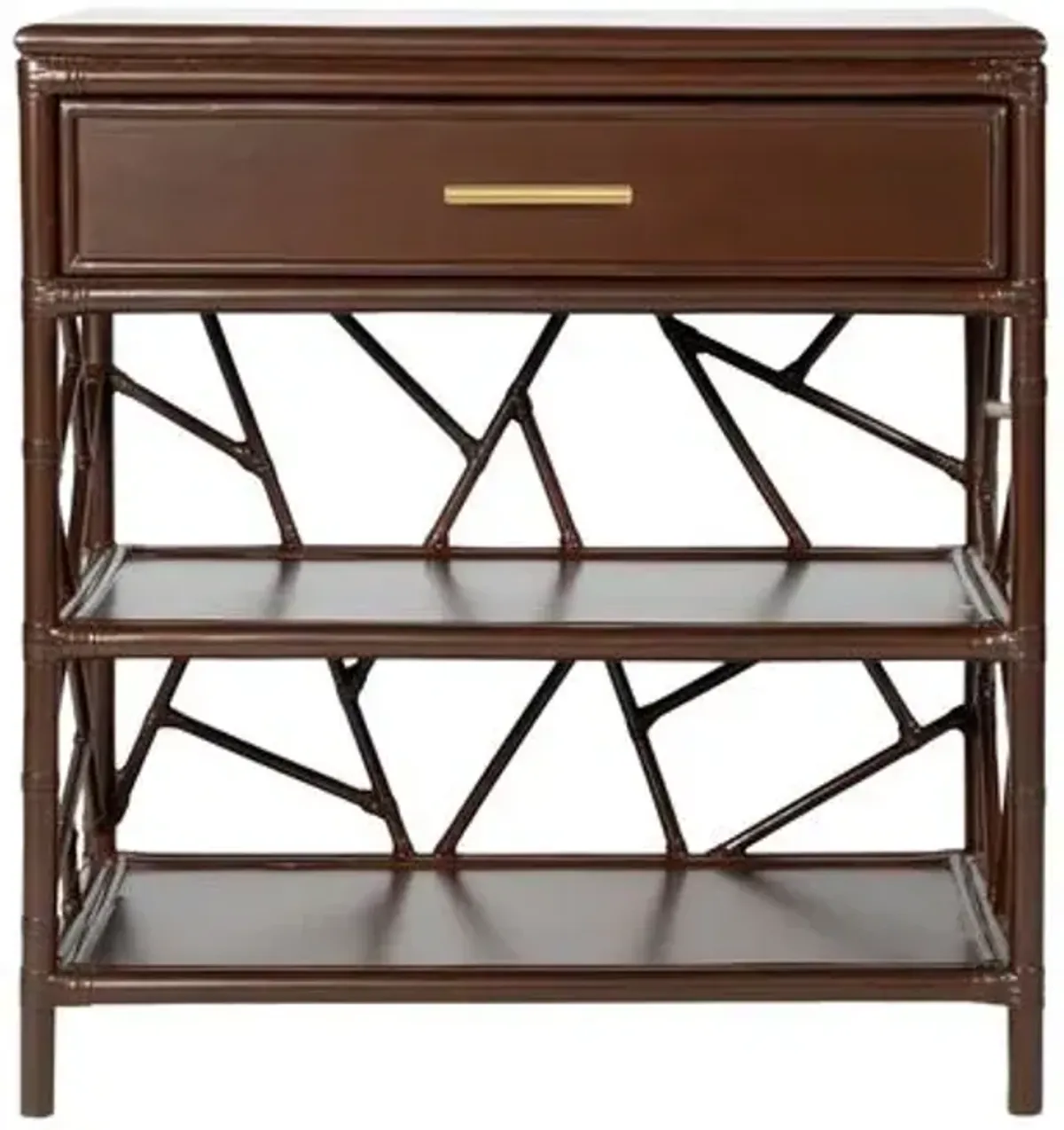 Tiffany Rattan End Table - Brown