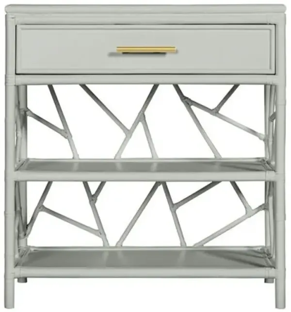 Tiffany Rattan End Table - Green