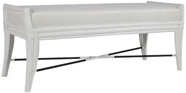 Malacca 52" Rattan Bench - White
