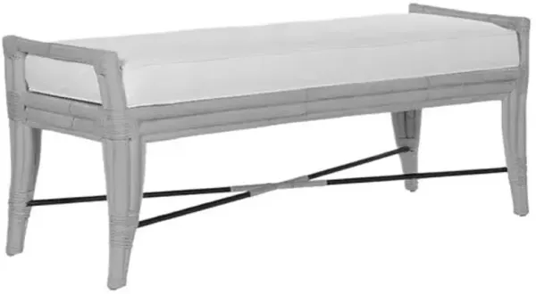 Malacca 52" Rattan Bench - Gray