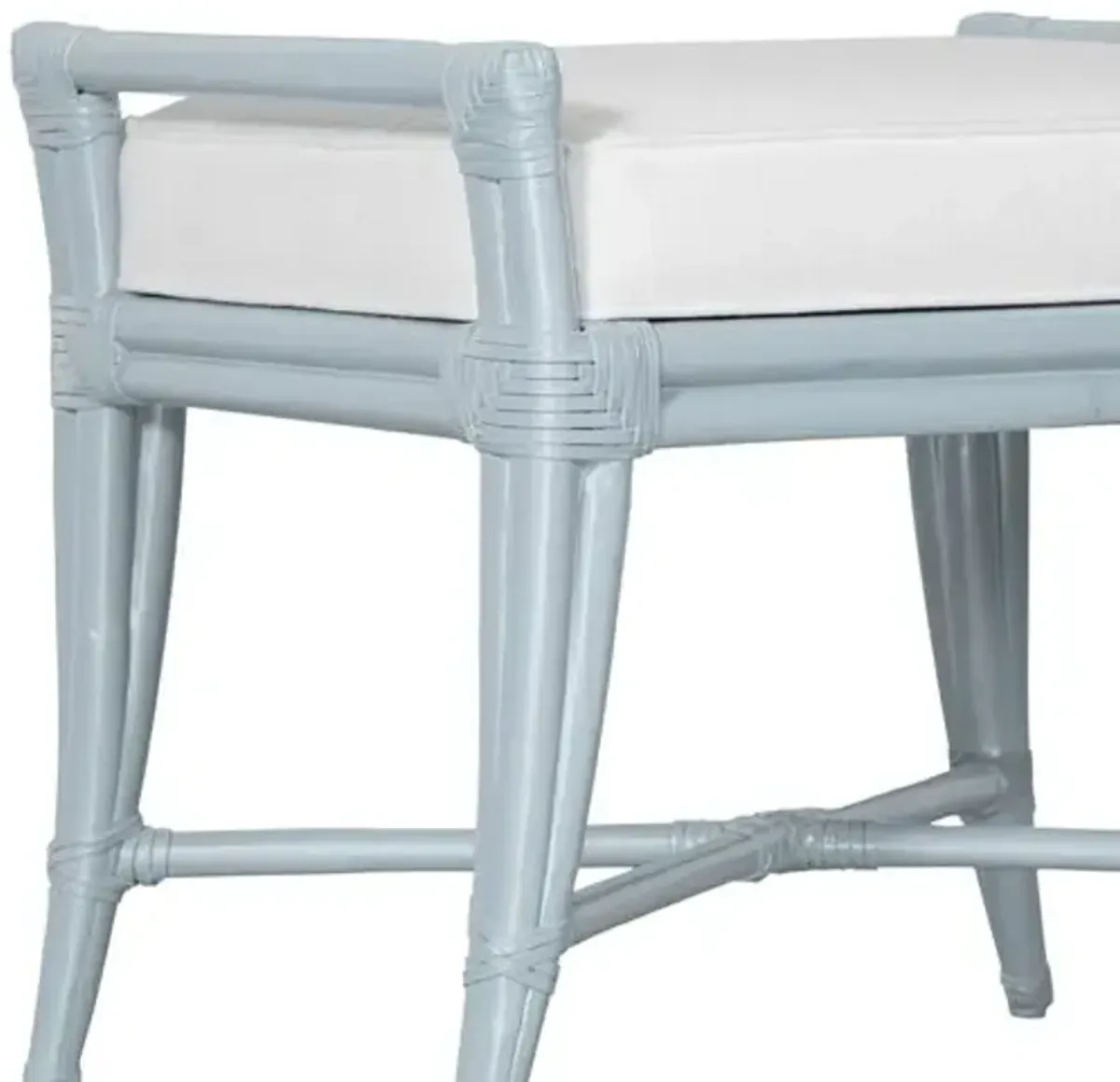 Malacca 24" Rattan Bench - Blue
