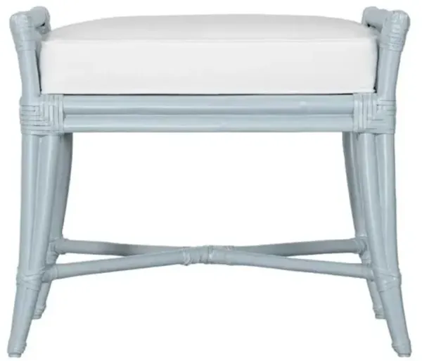 Malacca 24" Rattan Bench - Blue