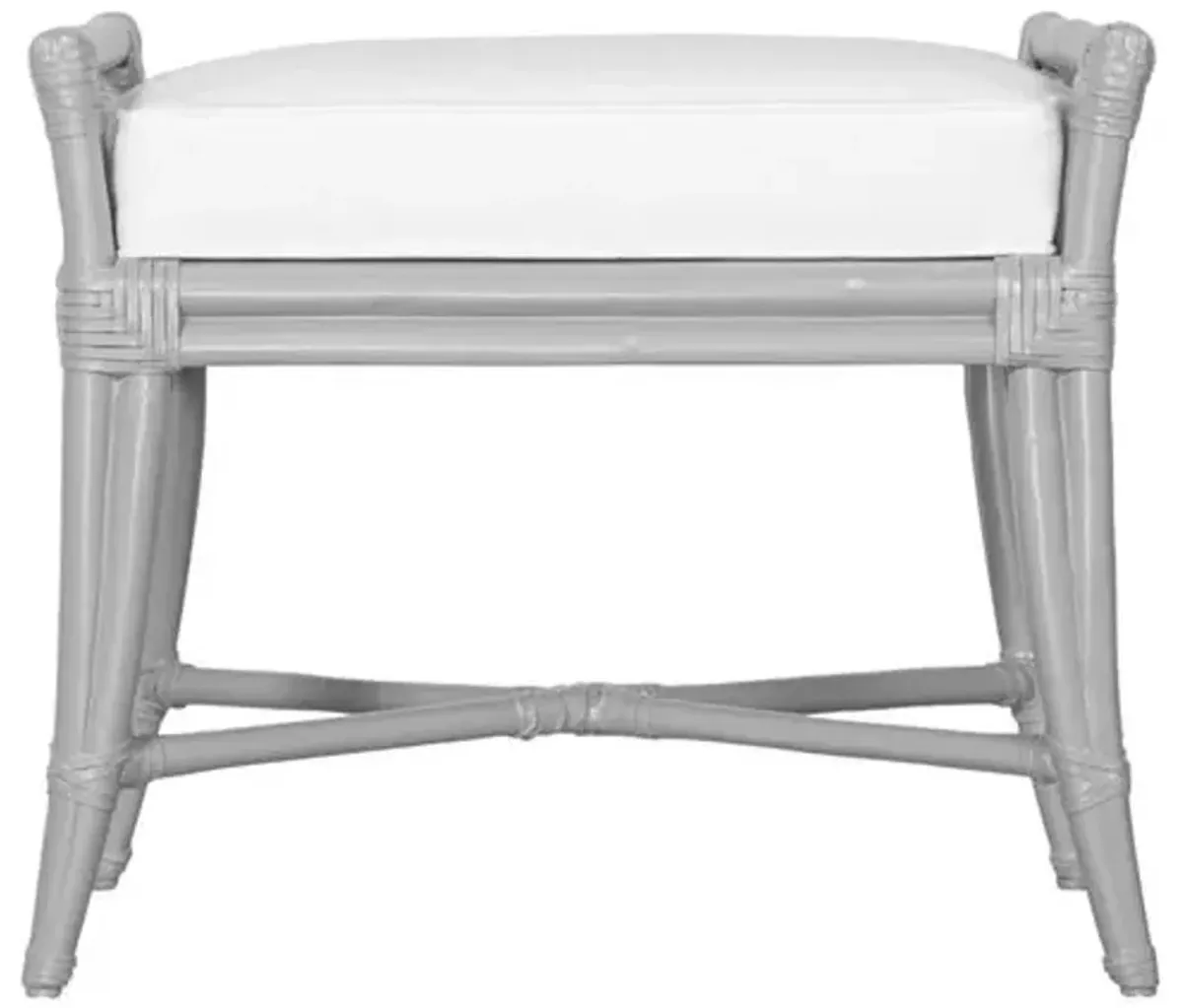 Malacca 24" Rattan Bench - Gray