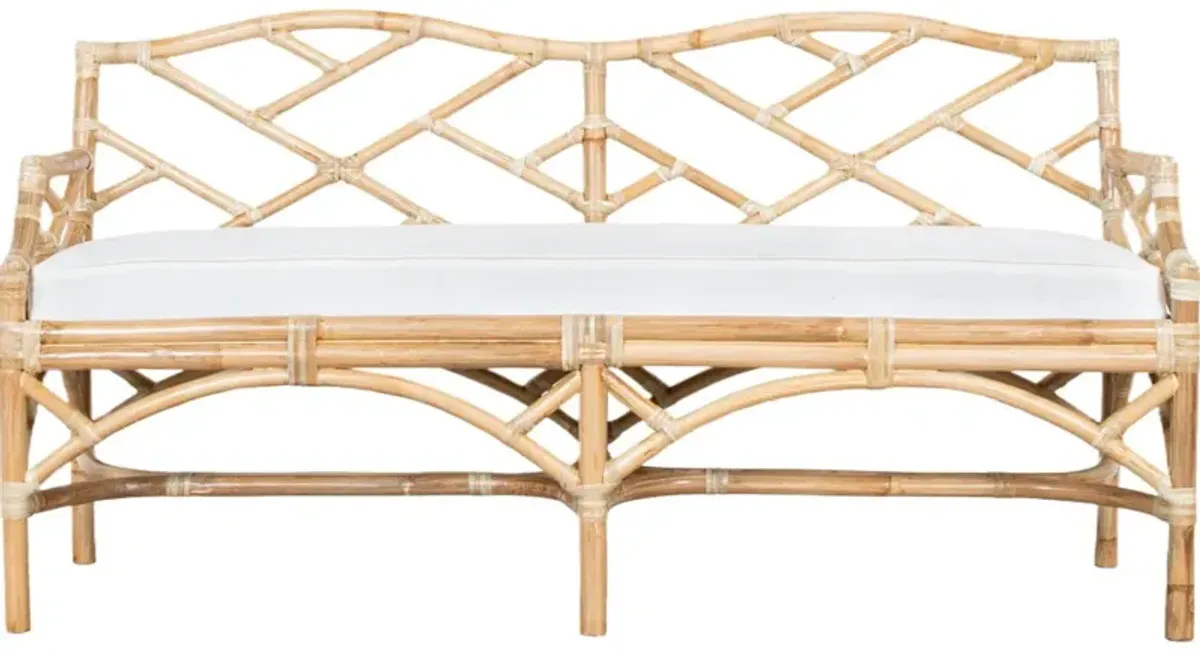 Chippendale Rattan Bench