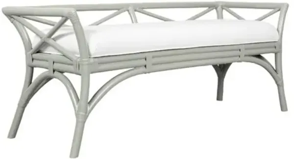 Charlotte Rattan 60" Bench - Green