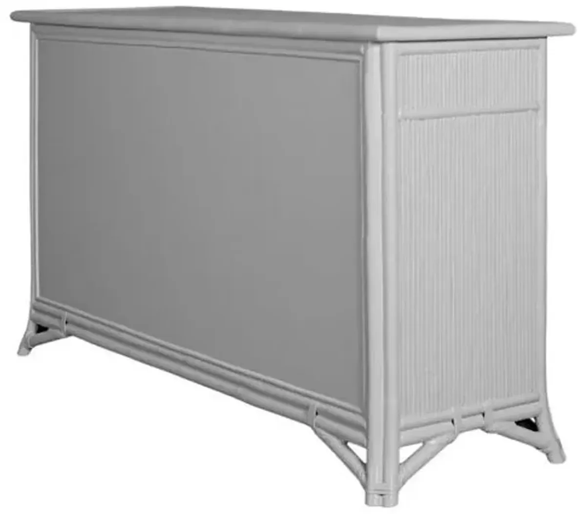 Pencil Rattan 9-Drawer Dresser - Gray