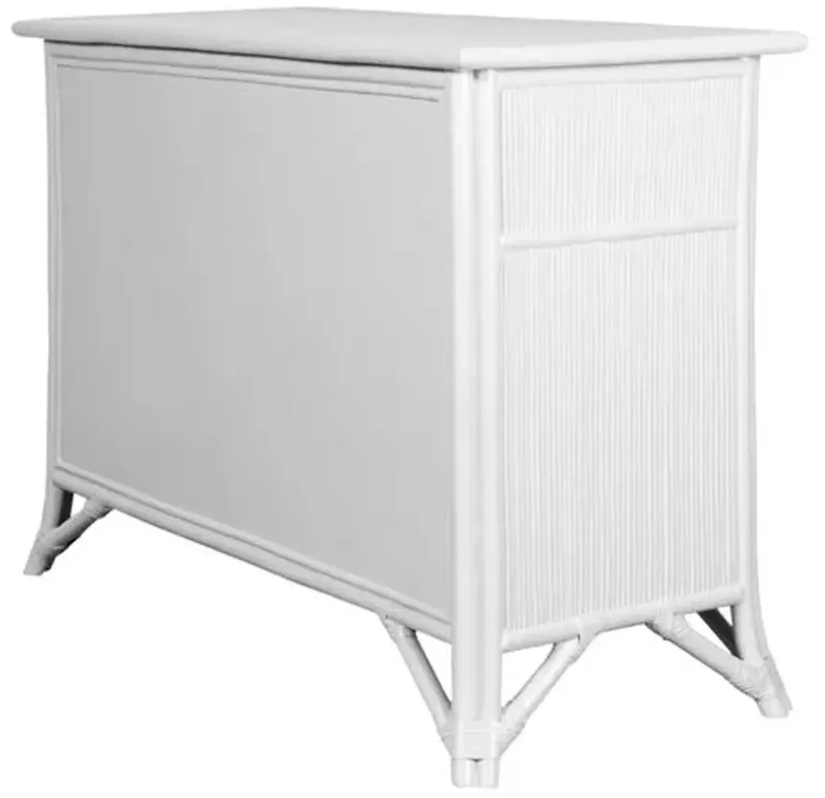 Pencil Rattan 6-Drawer Dresser - White