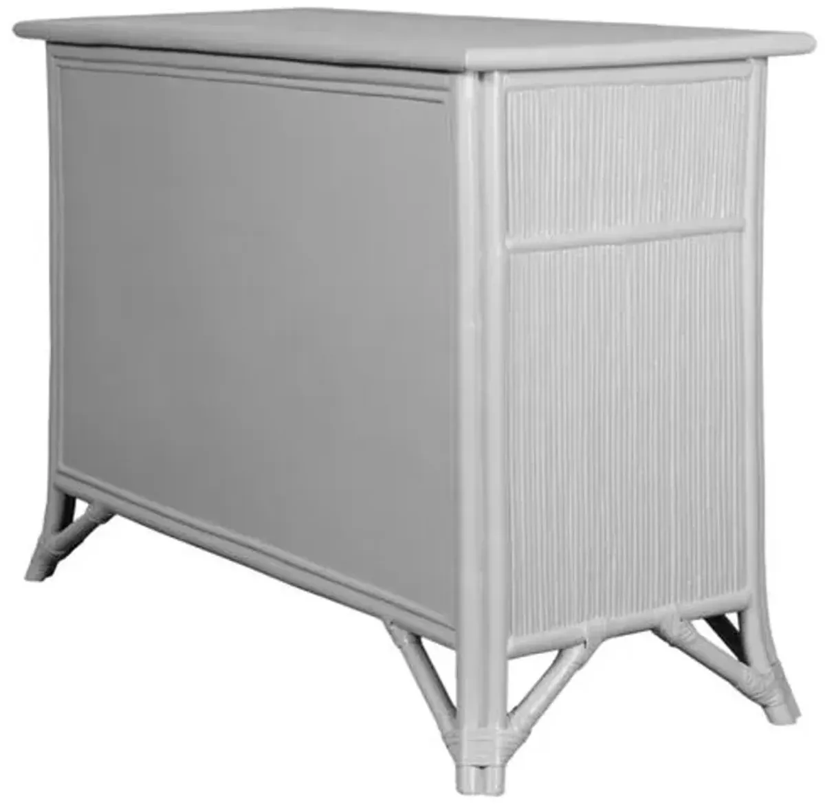 Pencil Rattan 6-Drawer Dresser - Gray