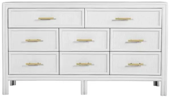 Bermuda Rattan 8-Drawer Dresser - White