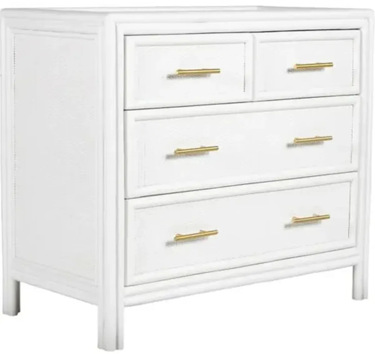 Bermuda Rattan 4-Drawer Chest - White