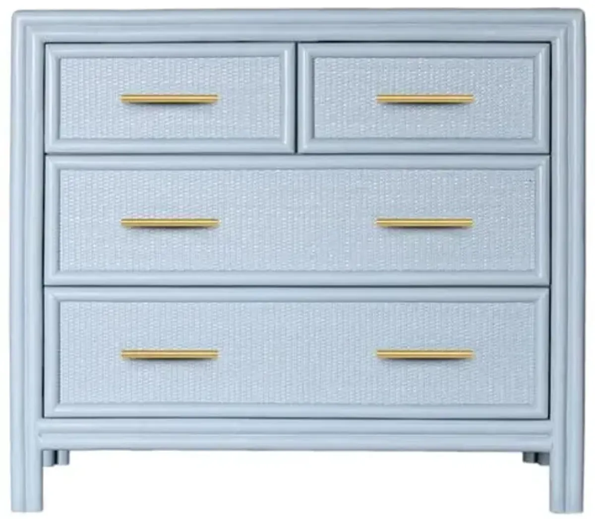 Bermuda Rattan Chest - Blue