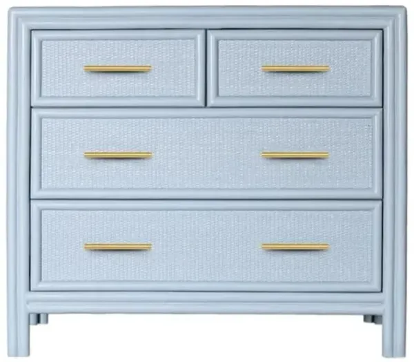 Bermuda Rattan 4-Drawer Chest - Blue