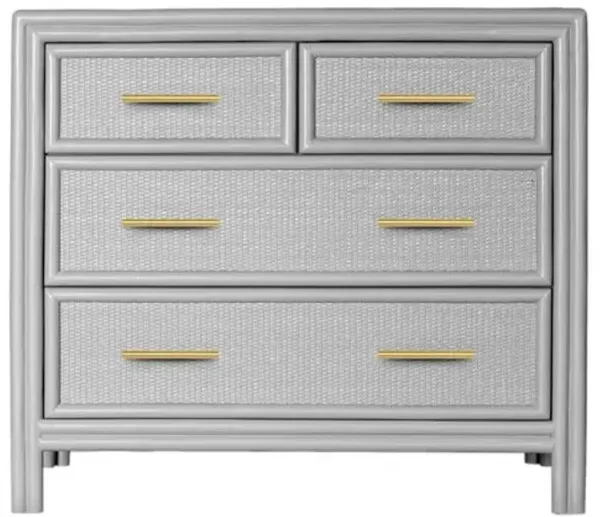 Bermuda Rattan 4-Drawer Chest - Gray