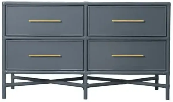 Verona Rattan 4-Drawer Dresser - Gray